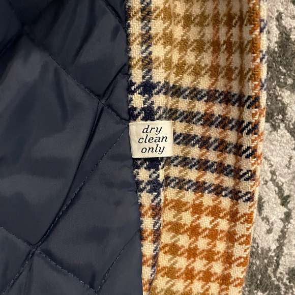 Vintage brown plaid houndstooth Pendleton, medium wool coat - Picture 10 of 11